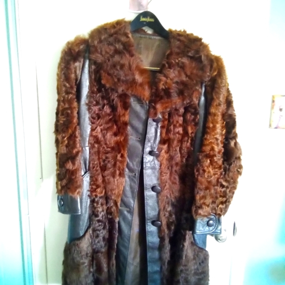 Vintage circa 1950  Curly Goat Coat size small